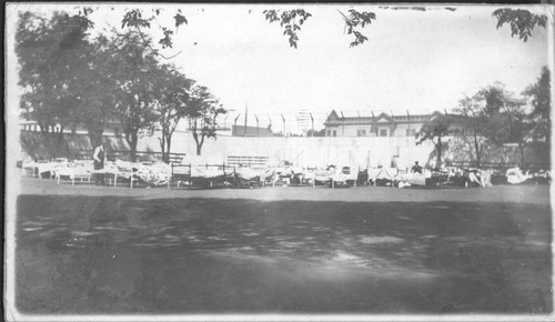 The Students of Santa Clara College camped out in the yard