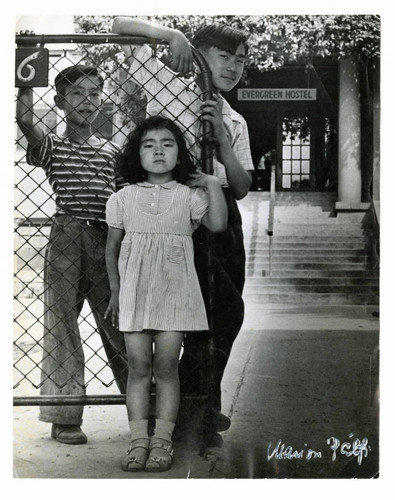 Jun Oyama and others at the Evergreen Hostel, Boyle Heights