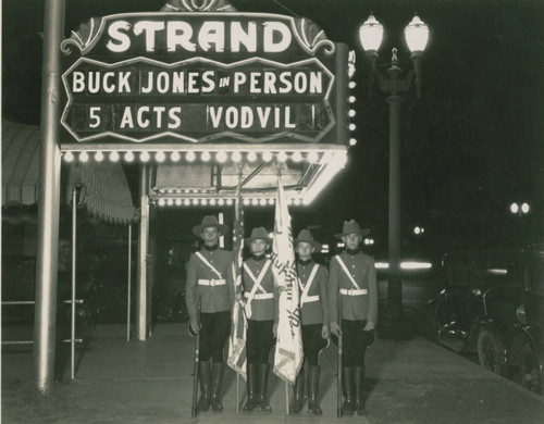 Buck Jones Ranger Band members at the Strand Theatre, East Los Angeles, California