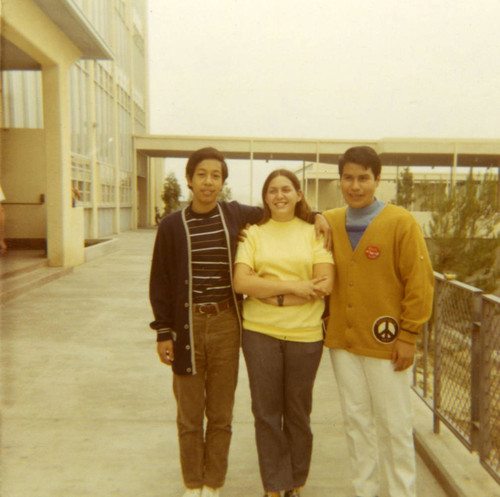 Tom Martinez with friends at Woodrow Wilson Senior High School, El Sereno, California