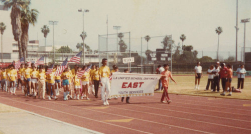Opening ceremony of the Los Angeles Unified School District 1984 Youth Services Games, Monterey Park
