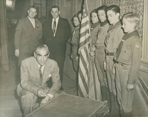 Boris Karloff at the Strand Theatre