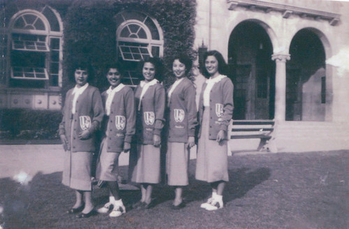 Ofelia Rivera and friends at Garfield High School, East Los Angeles, California