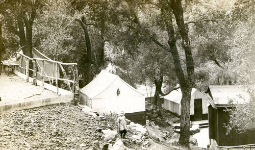 Cabins stud hillside at Kneen's Kamp in Topanga, California