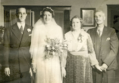 Katherine Kneen and Lee Haines on their wedding day, Topanga, California