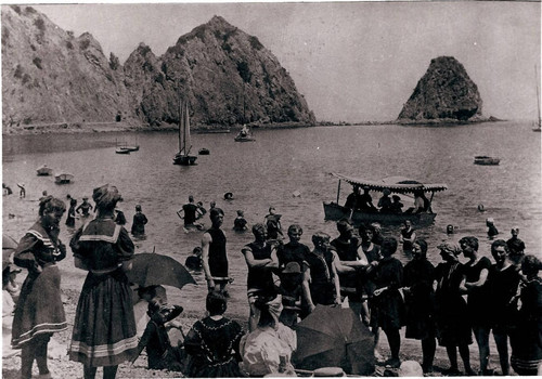 Beachgoers and boaters, Avalon, California