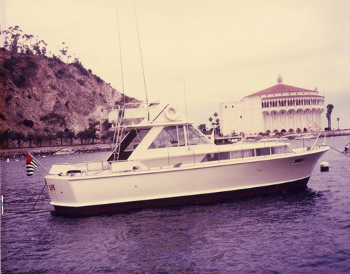 The Wall family's yacht in Avalon Harbor, Avalon, California