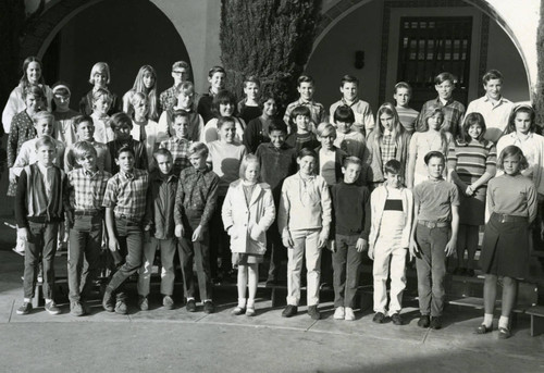 Avalon Schools, seventh grade, 1966-1967, Avalon, California (front)