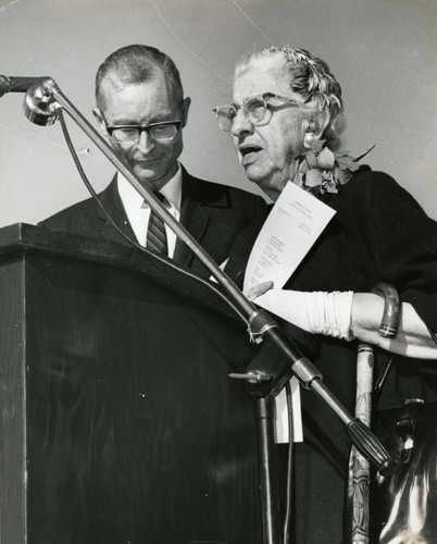 County Librarian William S. Geller at the 1963 Lancaster Library groundbreaking, Lancaster, California