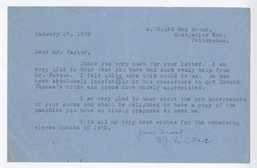 "Dear Mr. Taylor, thank you very much…"