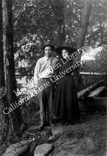 Young couple in the woods