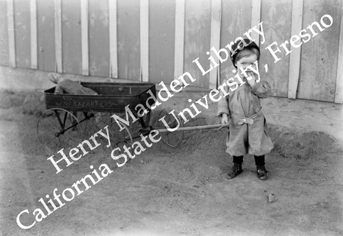 A little boy and his wagon