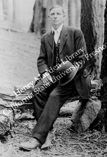 Man on a makeshift bench