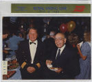 Leon S. Peters with ship's doctor Sven O. Tegner aboard the Royal Viking Star