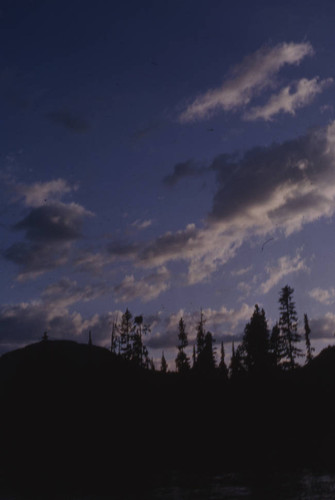 View of evening sky above Myrtle Lake