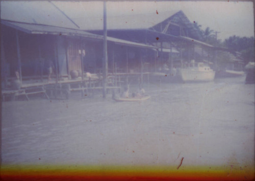 View of canal in unidentified city