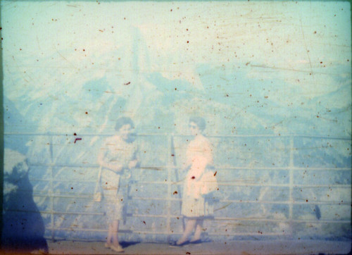 Alice Peters and unidentified woman in Yosemite with Half Dome in the background