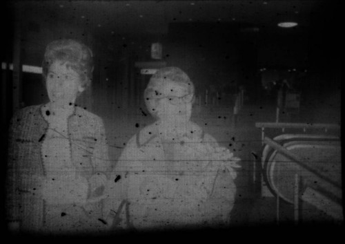 Two unidentified women in an airport