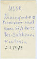 Handwritten notes on USSR from Northern Europe vacation