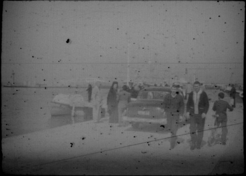 View of people in unidentified port