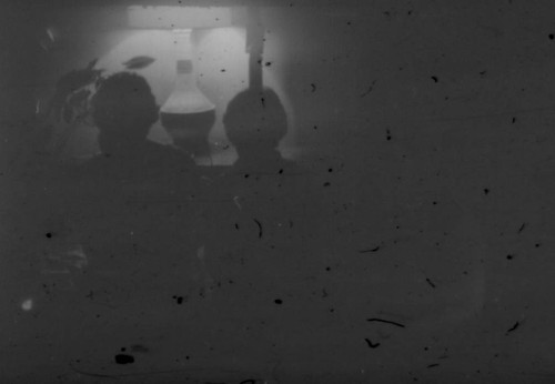 Two unidentified women (Peters relatives?) seated on a couch