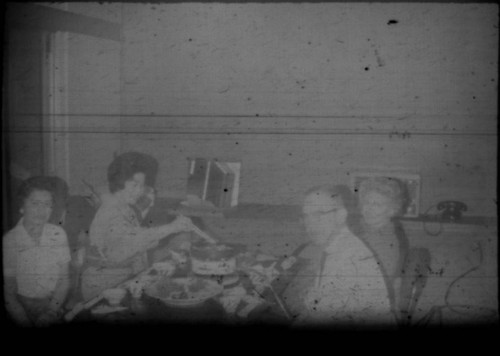 Alice Peters and others at a restaurant