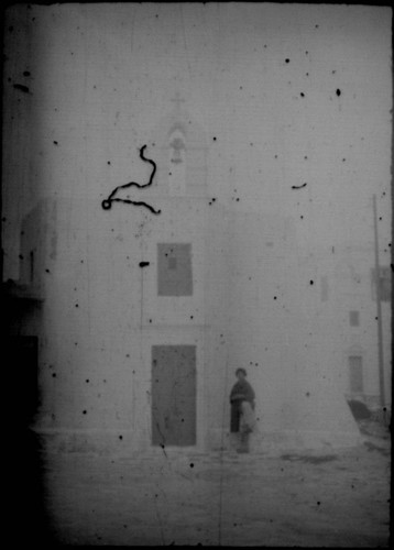 Alice Peters in front of a church