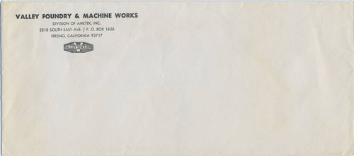 Valley Foundry and Machine Works Envelope