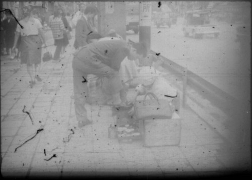 Street scene in unidentified Japanese city