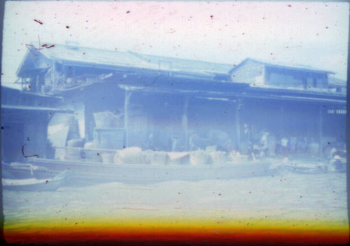 View of building along canal in unidentified city