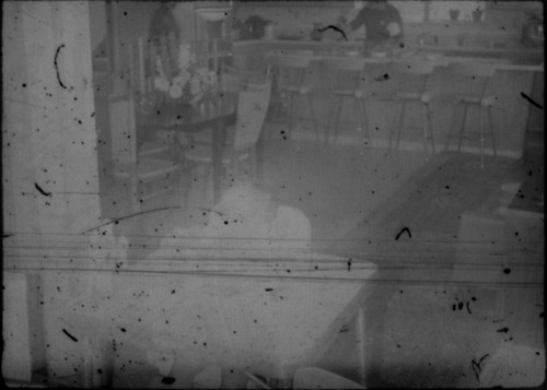 View of infant in high chair