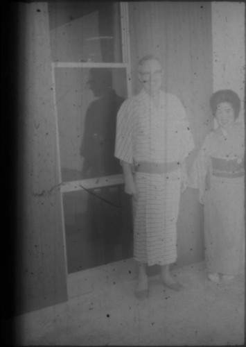 Unidentified people in traditional Japanese clothing