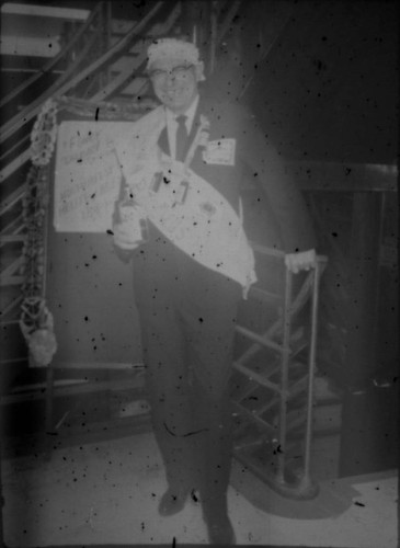 Unidentified man at bottom of stairwell aboard cruise ship