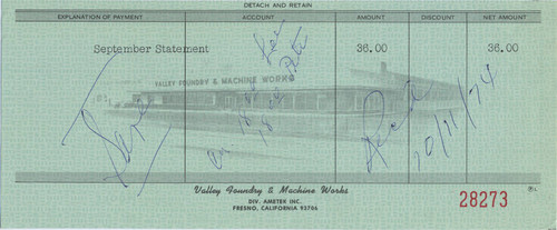 Valley Foundry and Machine Works September statement