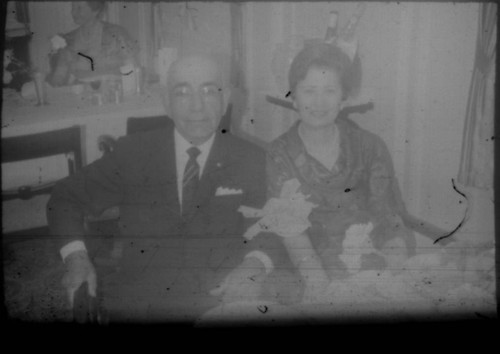 Leon and Alice Peters seated at a table