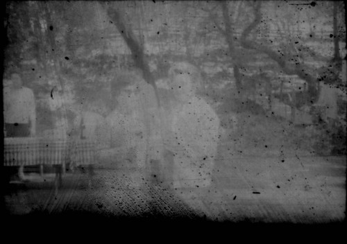 Group of tourists gathered at a picnic