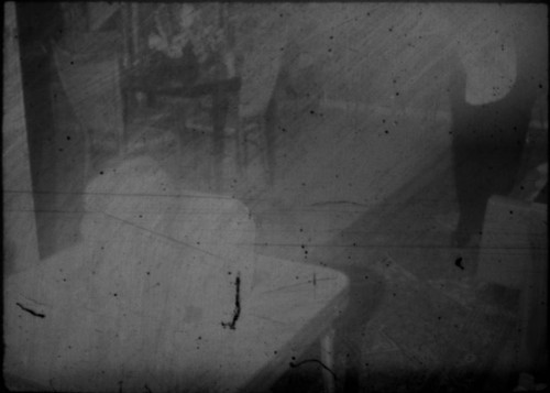 View of infant in high chair