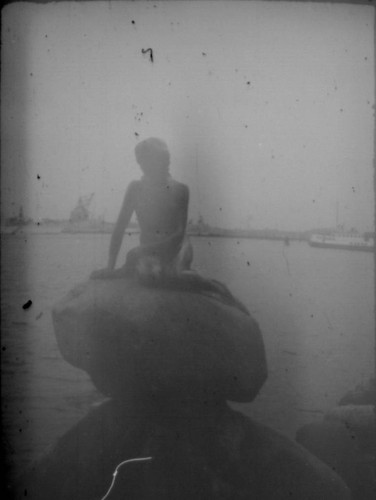 The Little Mermaid statue in Copenhagen harbor