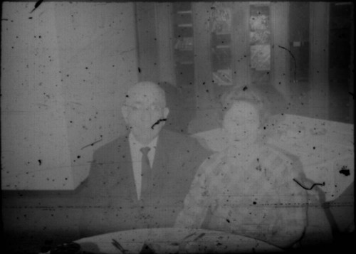 Leon and Alice Peters seated at a table