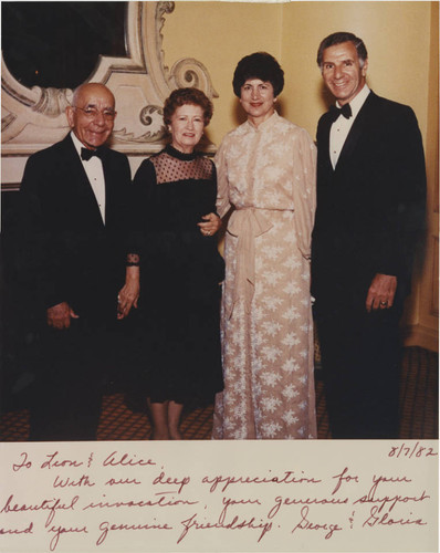 Leon and Alice Peters with George and Gloria Deukmejian