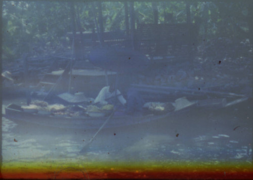 View of canal in unidentified city