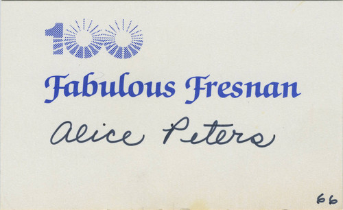 Fabulous Fresnan badge belonging to Alice Peters