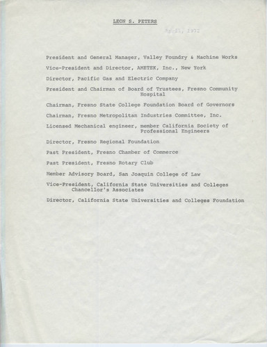 List of positions held