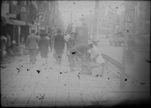 Street scene in unidentified Japanese city