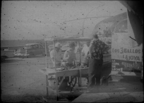 View of roadside fruit stand