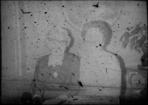 Alice Peters and unidentified woman (Peters relative?) seated on a couch