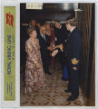 Leon and Alice Peters with Captain Peter Vebenstad at the General Cocktail Party aboard the Royal Viking Star