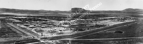 Aerial view of unidentified relocation center