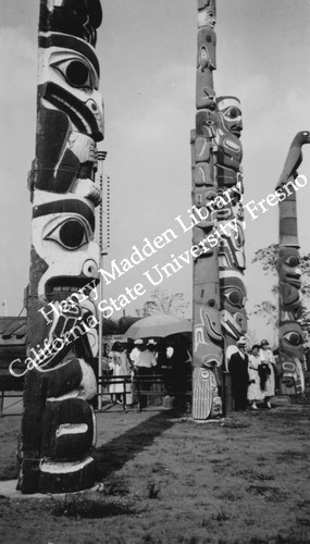 Totem Poles at Indian Village exhibit