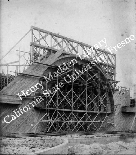 Golden Door of Transportation Building under construction